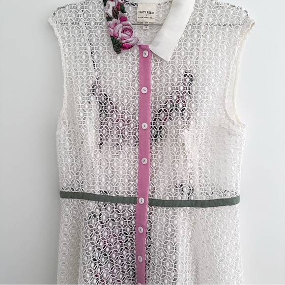 Anthropologie X Tracy Reece 2- Piece Cherry Blossom Midi Shirtdress - Picture 8 of 14